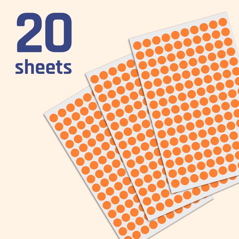 TownStix 3000 Pack, 0.375" Round Dot Stickers Circle Labels - Orange - Image 3